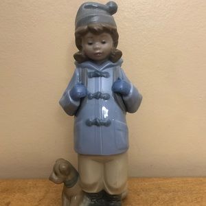NAO by Lladro Traveling Girl Puppy Figurine #1038